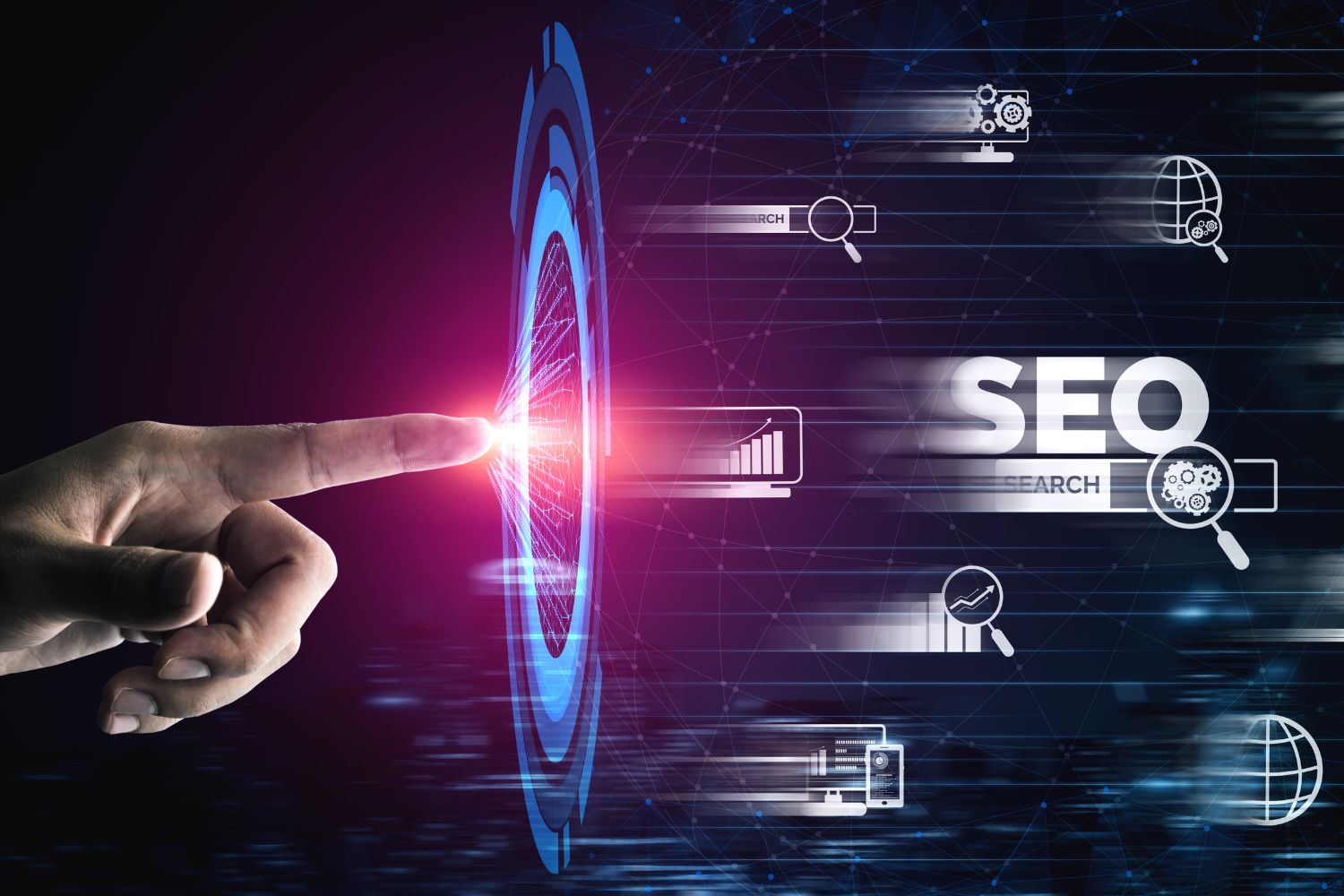 Graphic showing Evolved’s SEO and keyword strategy